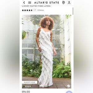 Altard State white ruffled maxi dress